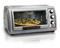 Hamilton Beach - Easy Reach Toaster Oven with Roll-Top Door - Silver