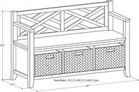 Simpli Home - Adrien Solid Wood 47 inch Wide Transitional Storage Bench with Basket Storage - Espresso Brown