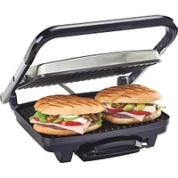 Hamilton Beach - Panini Press Electric Grill - Stainless Steel