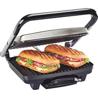 Hamilton Beach - Panini Press Electric Grill - Stainless Steel