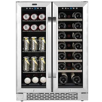 Whynter - 20-Bottle Dual Zone Wine Refrigerator - Black