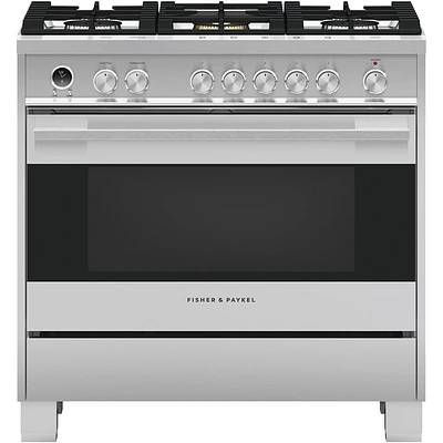 Fisher & Paykel - Cu. Ft. Self-Cleaning Freestanding Dual Fuel Convection Range