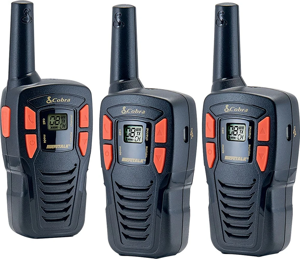 Cobra - MicroTALK 16-Mile, 22-Channel FRS/GMRS 2-Way Radios (3-Pack) - Black