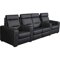 Salamander Designs - AV Basics TC3 Straight 4-Seat Power Recline Home Theater Seating with Middle Loveseat - Black