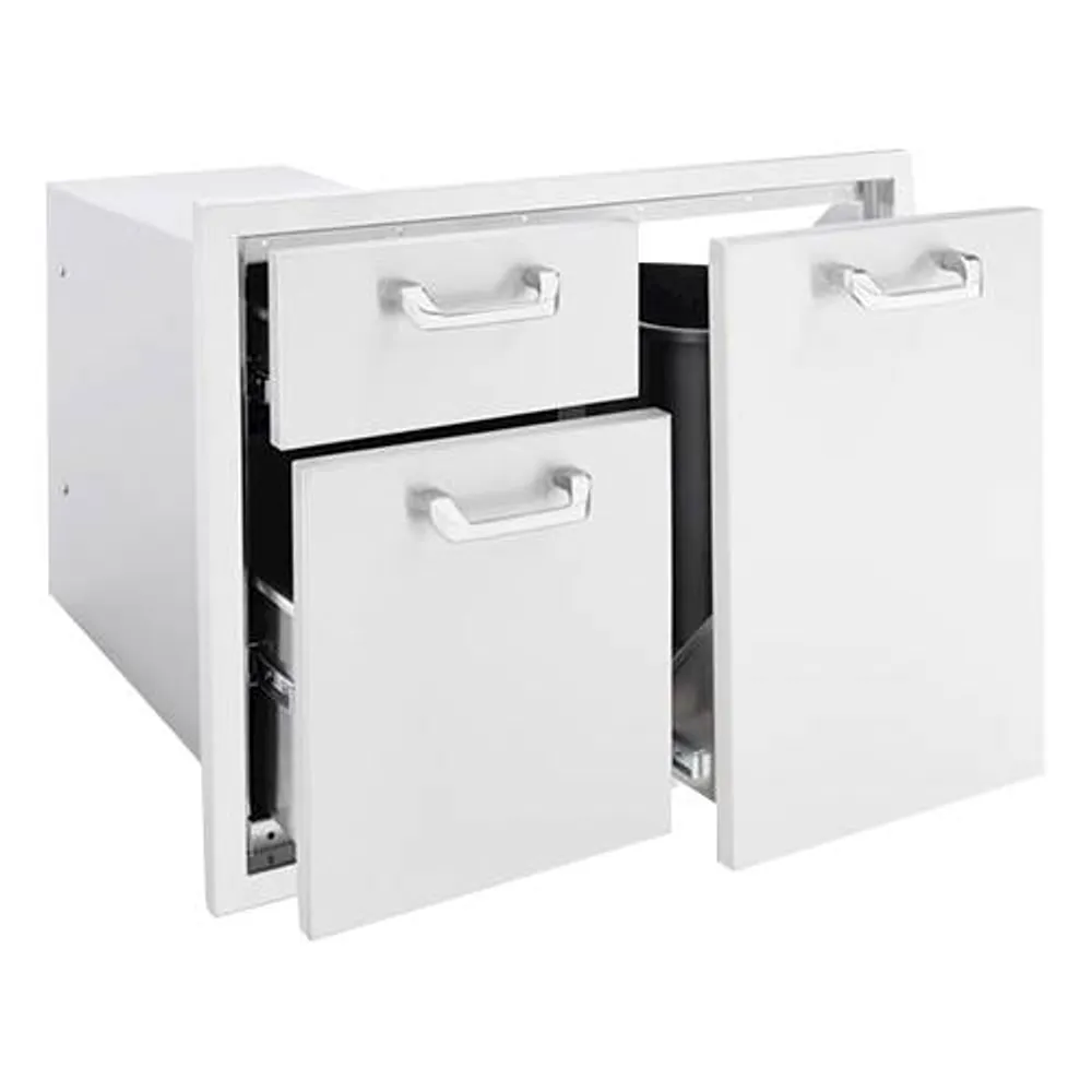 Lynx - 30" Trash Center & Double Drawer Combo - Stainless Steel