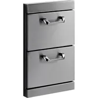 Lynx - Two Full Standard Drawers with 5" Offset Handles - Stainless Steel