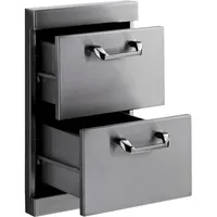 Lynx - Two Full Standard Drawers with 5" Offset Handles - Stainless Steel