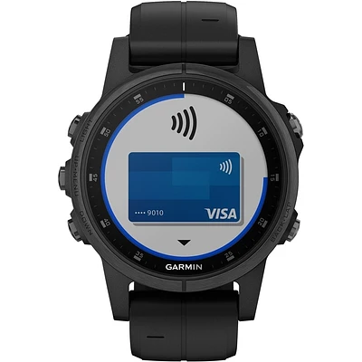 Garmin - fēnix 5S Plus Sapphire Smart Watch - Fiber-Reinforced Polymer - Black