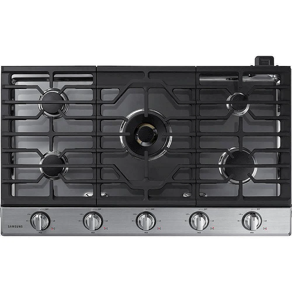 Samsung - 36" Built-In Gas Cooktop with WiFi and Dual Power Brass Burner