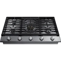 Samsung - 36" Built-In Gas Cooktop with WiFi and Dual Power Brass Burner