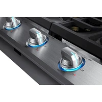 Samsung - 36" Built-In Gas Cooktop with WiFi and Dual Power Brass Burner