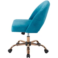 AveSix - Lula Home Office Plush Fabric Chair - Blue