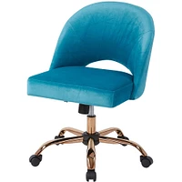 AveSix - Lula Home Office Plush Fabric Chair - Blue