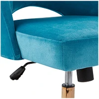 AveSix - Lula Home Office Plush Fabric Chair - Blue