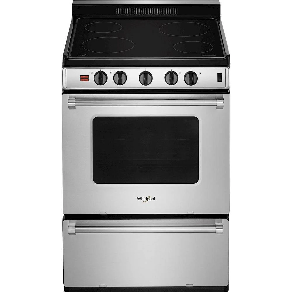 Whirlpool - 3.0 Cu. Ft. Freestanding Electric Range - Stainless Steel