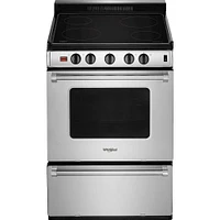 Whirlpool - 3.0 Cu. Ft. Freestanding Electric Range - Stainless Steel