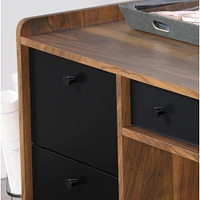 Sauder - Harvey Park Straight Desk - Grand Walnut