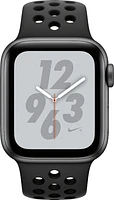 Geek Squad Certified Refurbished Apple Watch Nike+ Series 4 (GPS) 40mm Aluminum Case with Nike Sport Band - Space Gray Aluminum
