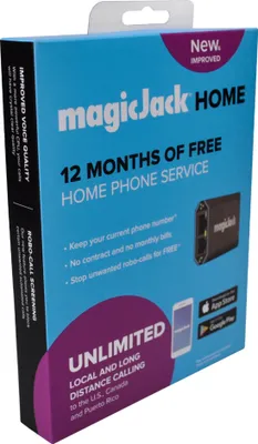 MagicJack - HOME VoIP Telephone Adapter with 12 Months of Service - Black