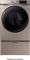 Samsung - 7.5 Cu. Ft. Stackable Gas Dryer with Steam and Sensor Dry - Champagne