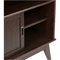 Simpli Home - Draper Mid Century TV Cabinet for Most TVs Up to 60" - Medium Auburn Brown