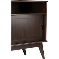 Simpli Home - Draper Mid Century TV Cabinet for Most TVs Up to 60" - Medium Auburn Brown