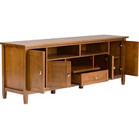 Simpli Home - Warm Shaker TV Cabinet for Most TVs Up to 80" - Honey Brown