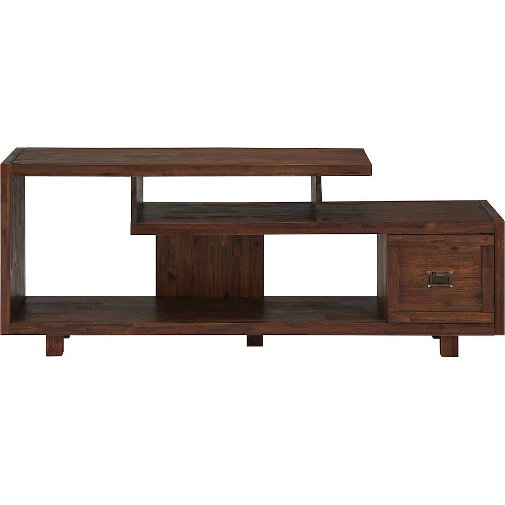 Simpli Home - Monroe TV Cabinet for Most TVs Up to 66" - Distressed Charcoal Brown