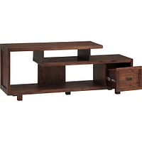 Simpli Home - Monroe TV Cabinet for Most TVs Up to 66" - Distressed Charcoal Brown