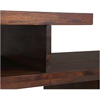 Simpli Home - Monroe TV Cabinet for Most TVs Up to 66" - Distressed Charcoal Brown