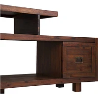 Simpli Home - Monroe TV Cabinet for Most TVs Up to 66" - Distressed Charcoal Brown