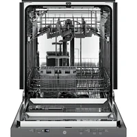GE - 24" Top Control Built-In Dishwasher with Stainless Steel Tub - Stainless Steel