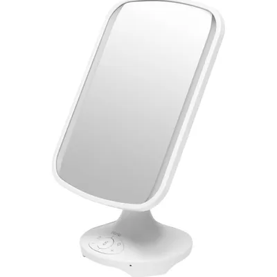 iHome - 7" x 9" LED Vanity Mirror with Built-in Bluetooth Speaker - White