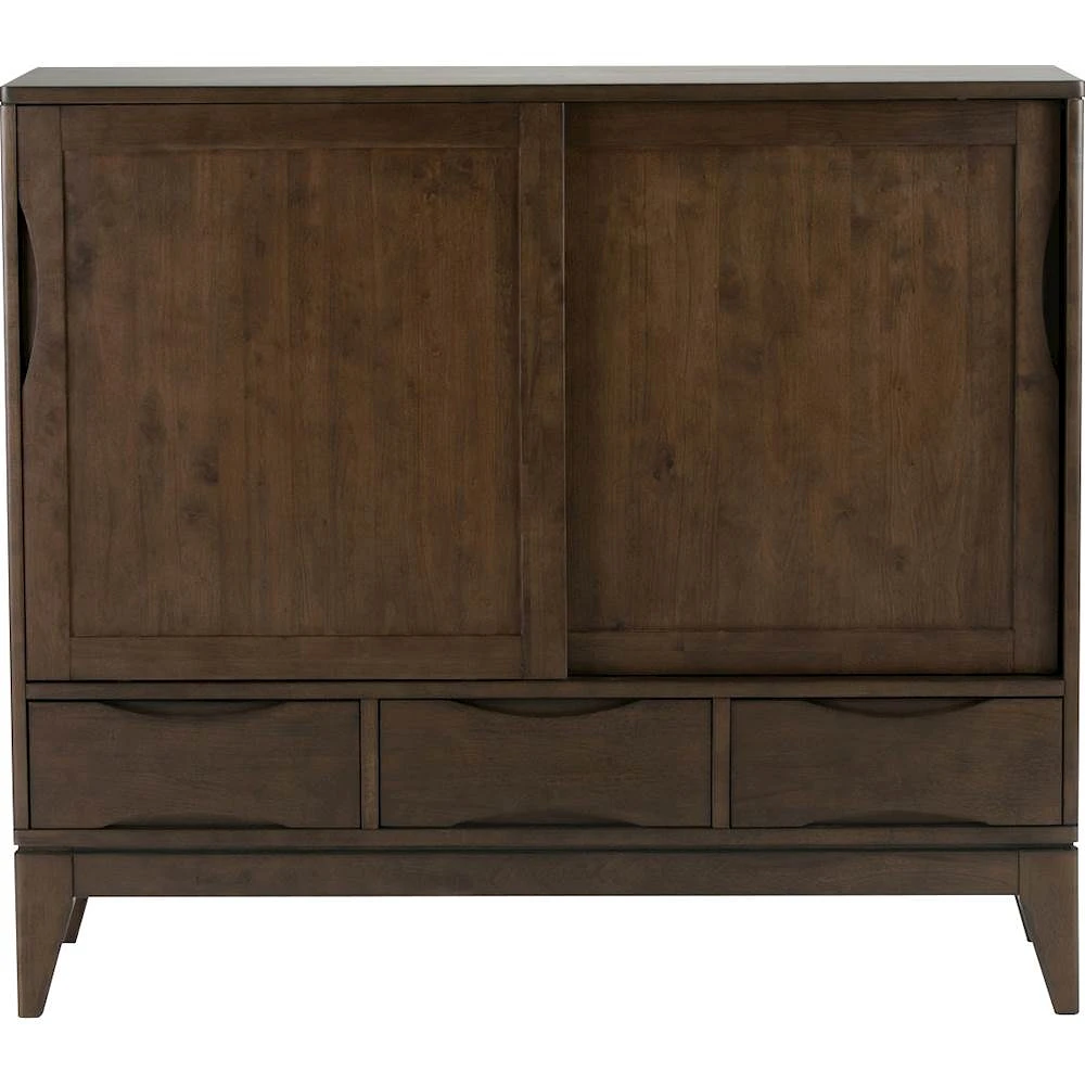 Simpli Home - Harper Mid Century Modern Medium Storage Cabinet - Walnut Brown