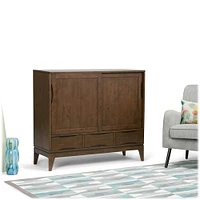 Simpli Home - Harper Mid Century Modern Medium Storage Cabinet - Walnut Brown