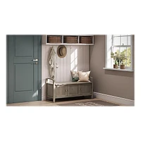 Simpli Home - Warm Shaker SOLID WOOD 44 inch Wide Transitional Entryway Storage Bench in Distressed Grey - Distressed Gray