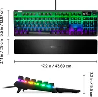 SteelSeries - Apex Pro Full Size Wired Mechanical OmniPoint Adjustable Actuation Switch Gaming Keyboard with RGB Backlighting - Black