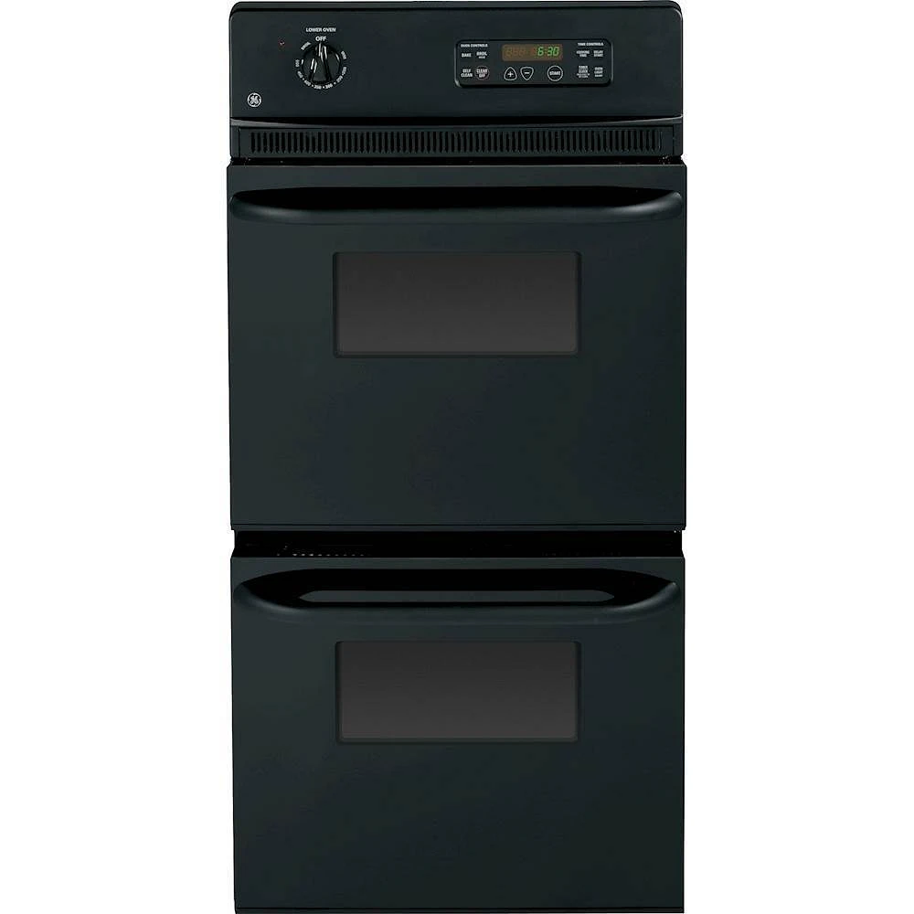 GE - 24" Built-In Double Electric Wall Oven - Black