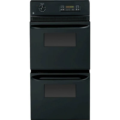 GE - 24" Built-In Double Electric Wall Oven - Black