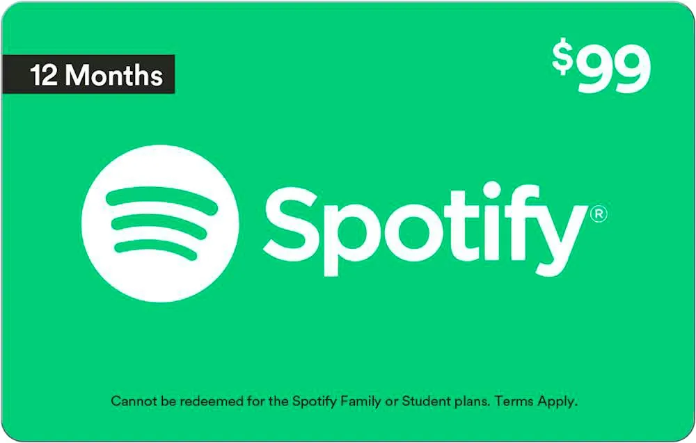 Spotify - $99 Annual Card