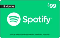 Spotify - $99 Annual Card