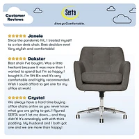 Serta - Ashland Bonded Leather & Memory Foam Home Office Chair - Gray