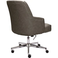 Serta - Leighton Modern Bonded Leather & Memory Foam Home Office Chair - Gray