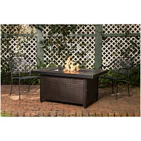 Fire Sense - Weyland Rectangular Aluminum LPG Fire Pit - Antique Bronze