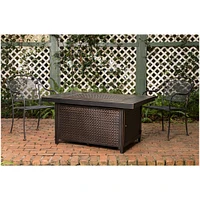 Fire Sense - Weyland Rectangular Aluminum LPG Fire Pit - Antique Bronze