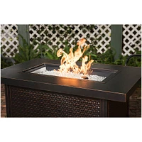 Fire Sense - Weyland Rectangular Aluminum LPG Fire Pit - Antique Bronze