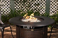 Fire Sense - Weyland Round Aluminum LPG Fire Pit - Antique Bronze