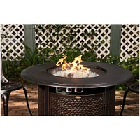 Fire Sense - Weyland Round Aluminum LPG Fire Pit - Antique Bronze