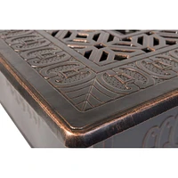 Fire Sense - Dynasty Rectangular Aluminum LPG Fire Pit - Antique Bronze