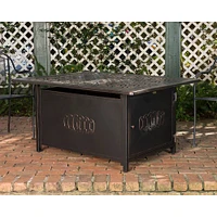 Fire Sense - Dynasty Rectangular Aluminum LPG Fire Pit - Antique Bronze